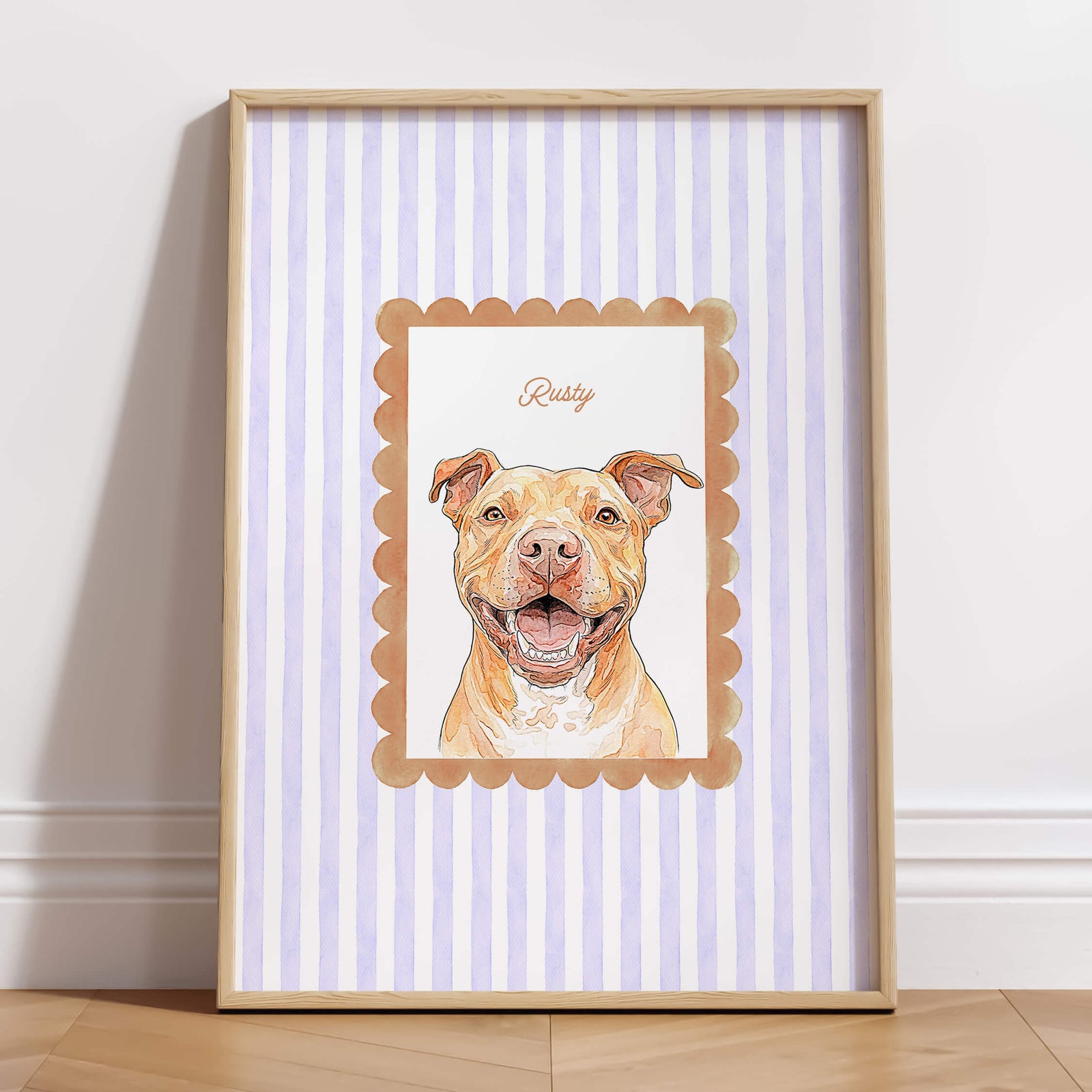 Custom Striped Pet Portrait