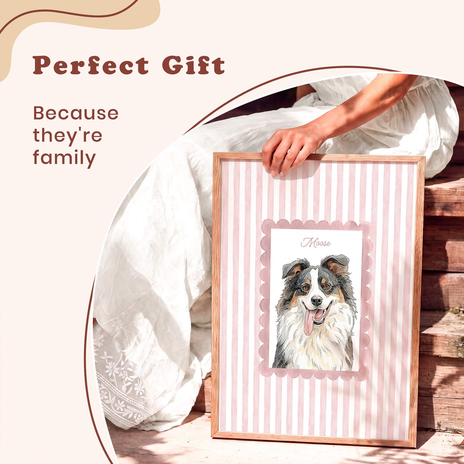 Custom Striped Pet Portrait