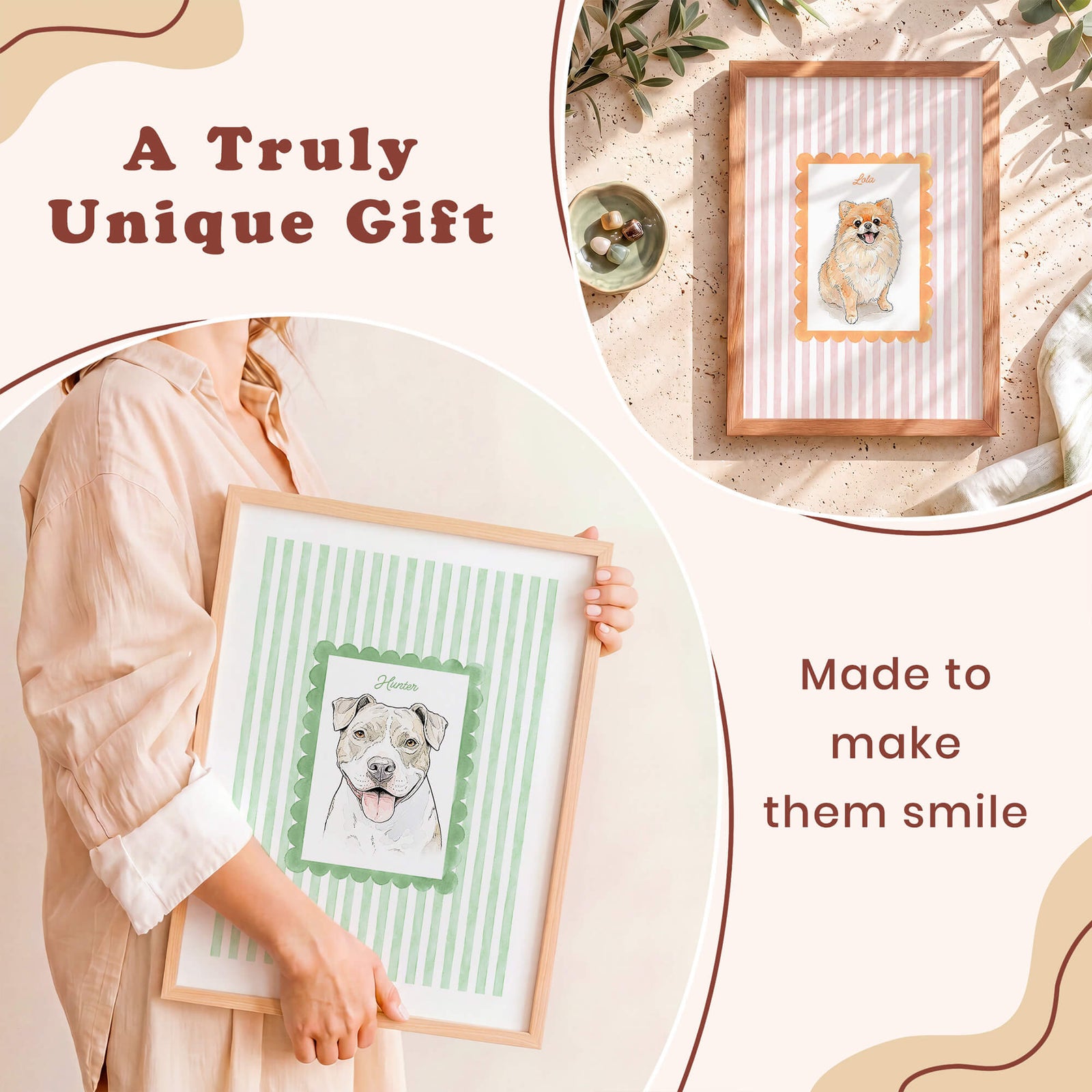 Custom Striped Pet Portrait