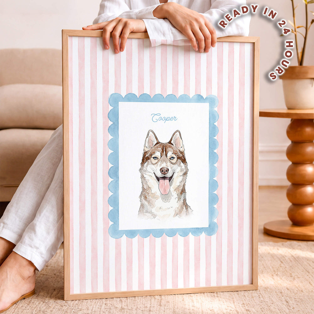 Custom Striped Pet Portrait