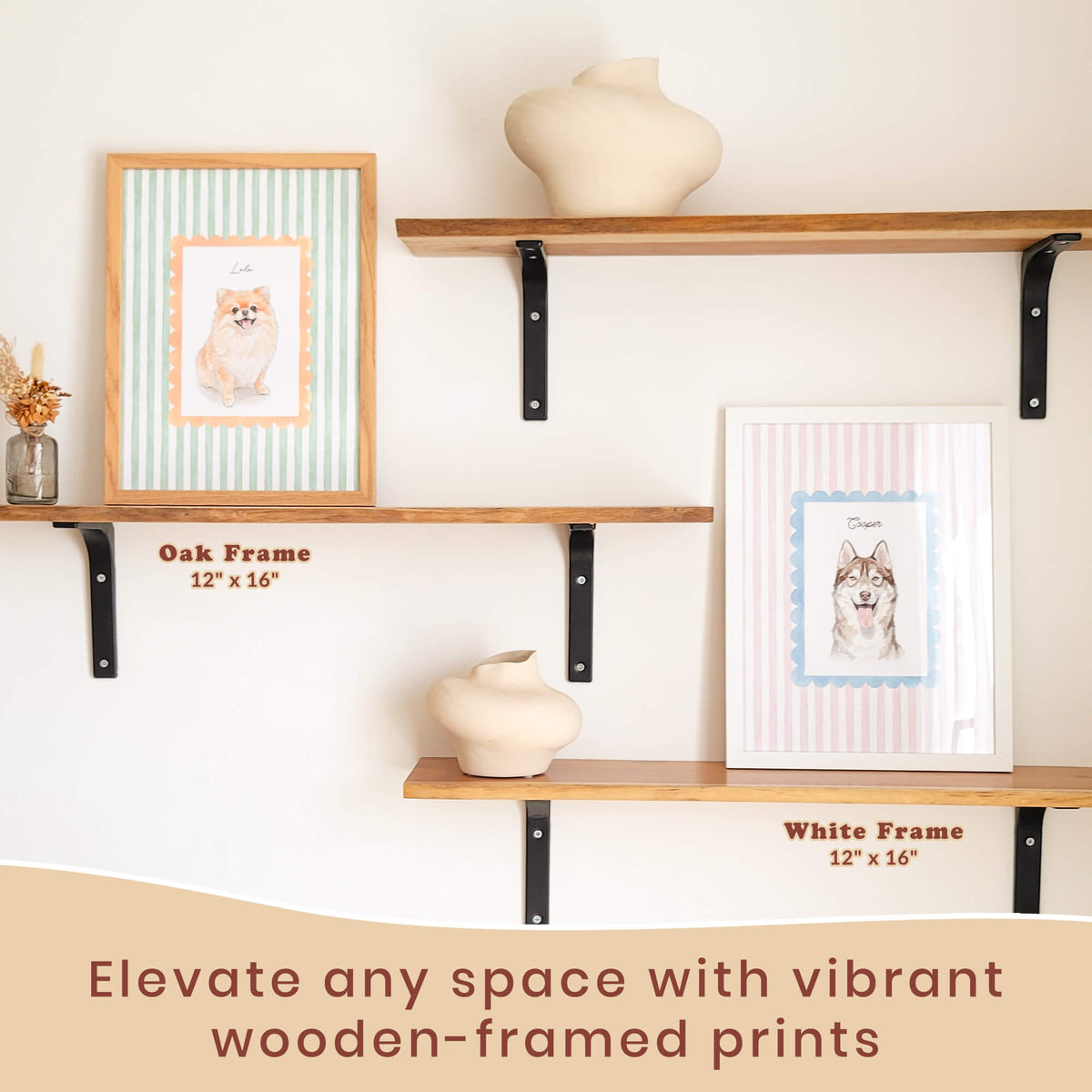 Custom Striped Pet Portrait