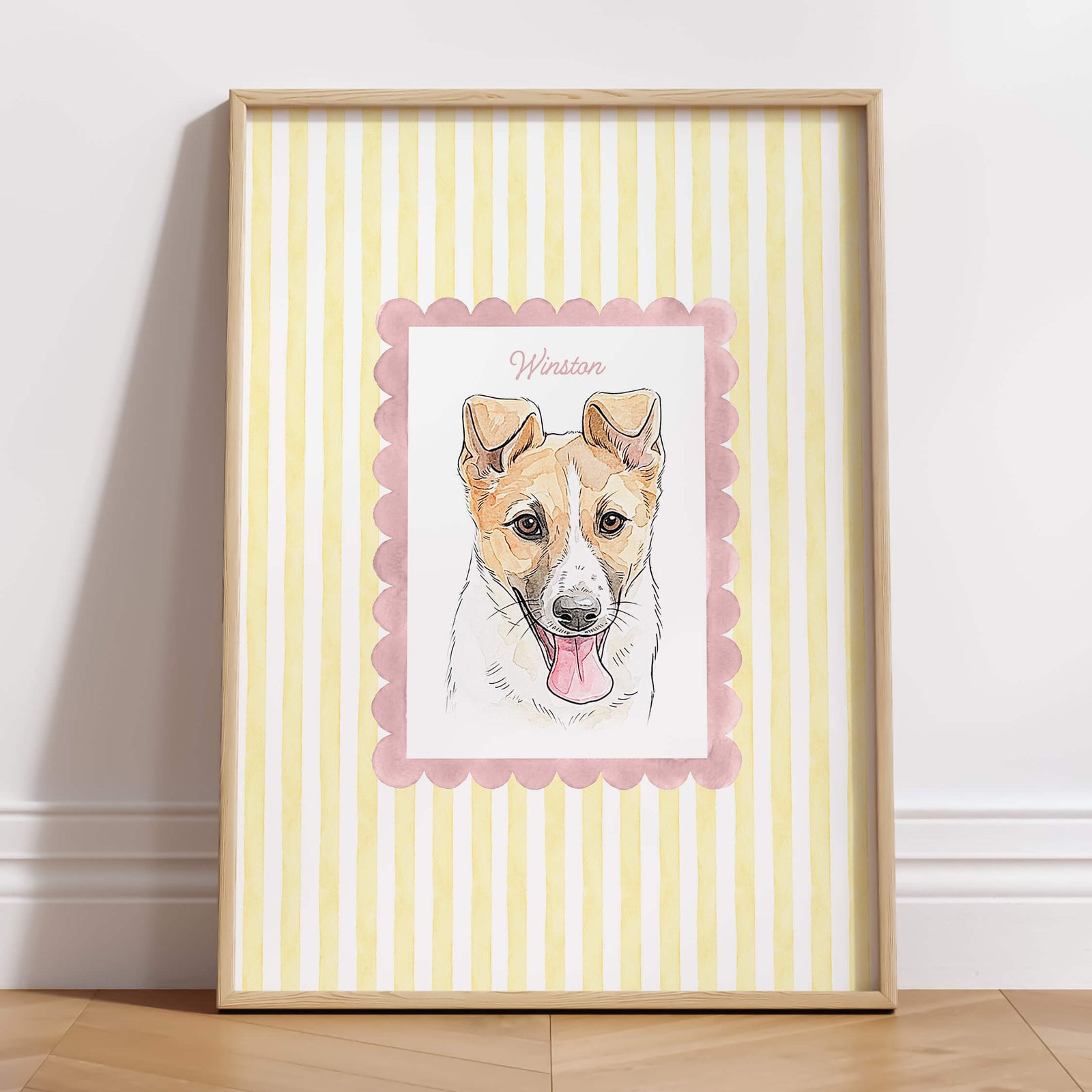 Custom Striped Pet Portrait