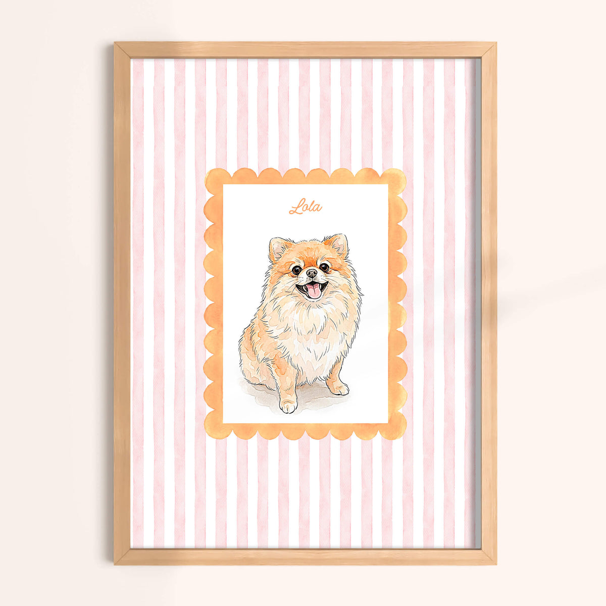 Custom Striped Pet Portrait
