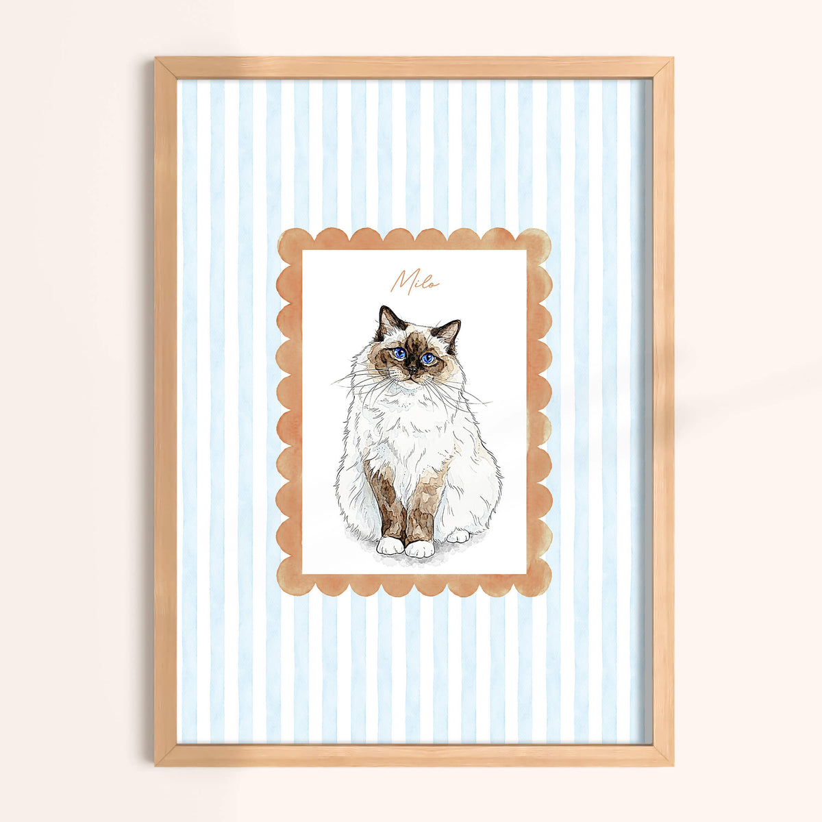 Custom Striped Pet Portrait