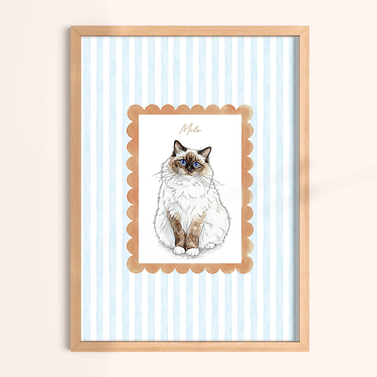 Custom Striped Pet Portrait