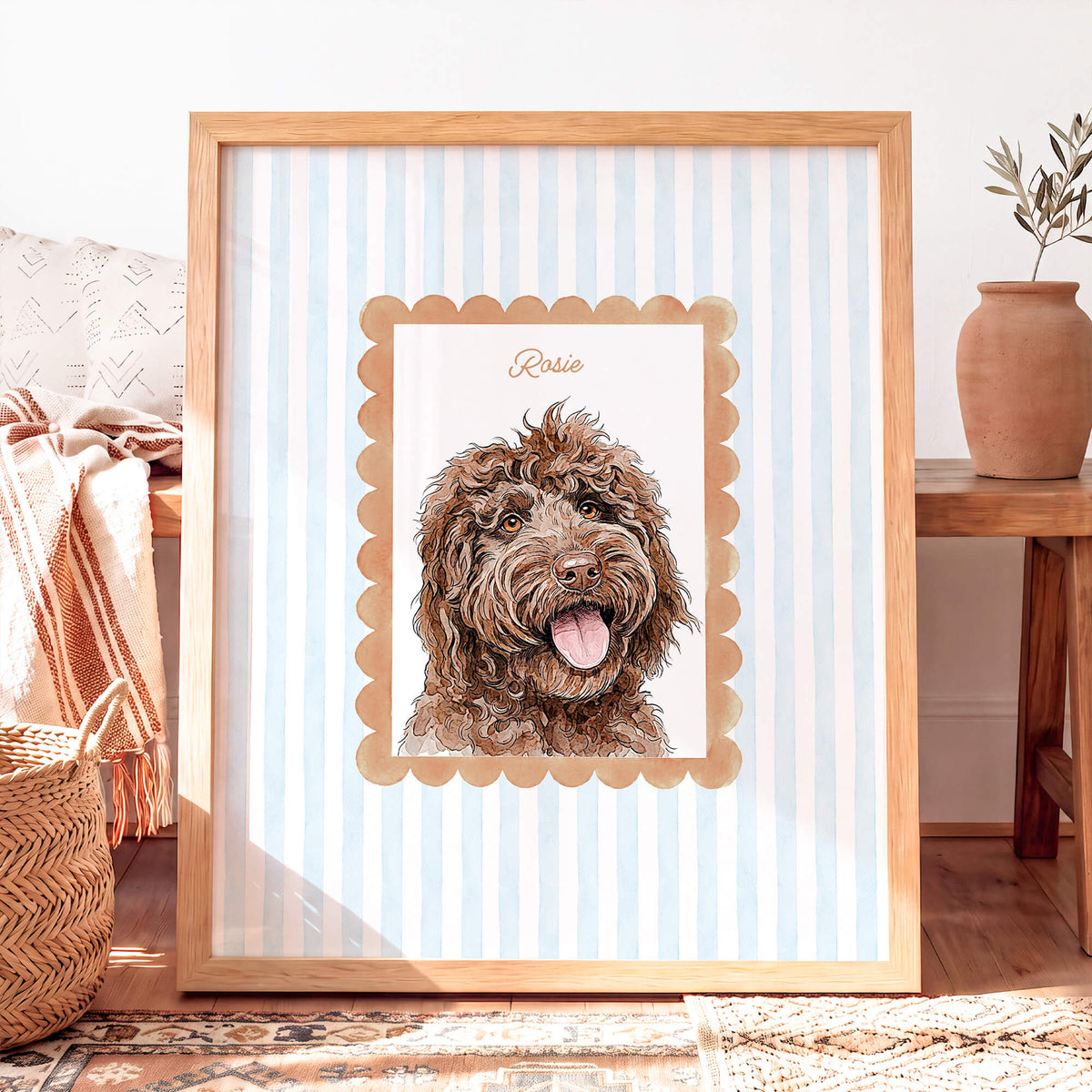 Custom Striped Pet Portrait