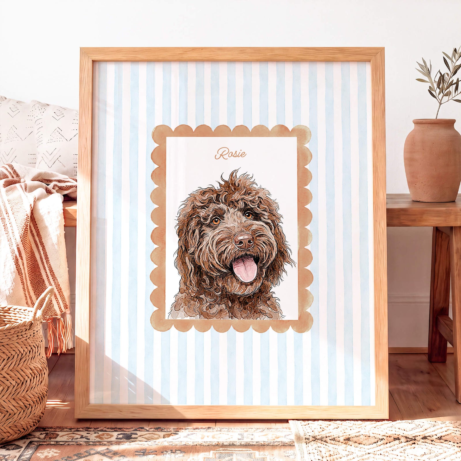 Custom Striped Pet Portrait