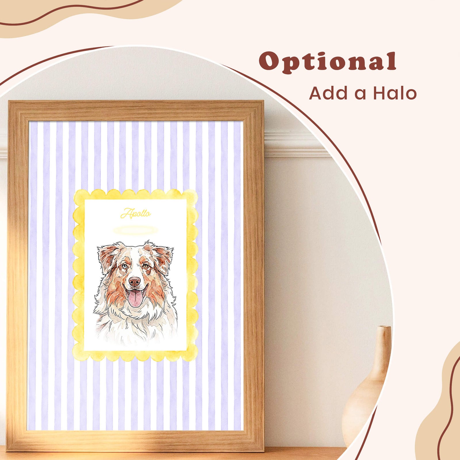 Custom Striped Pet Portrait