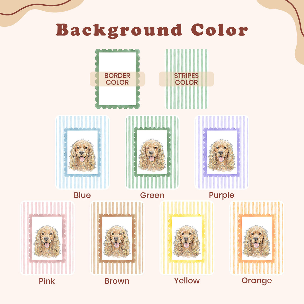 Custom Striped Pet Portrait