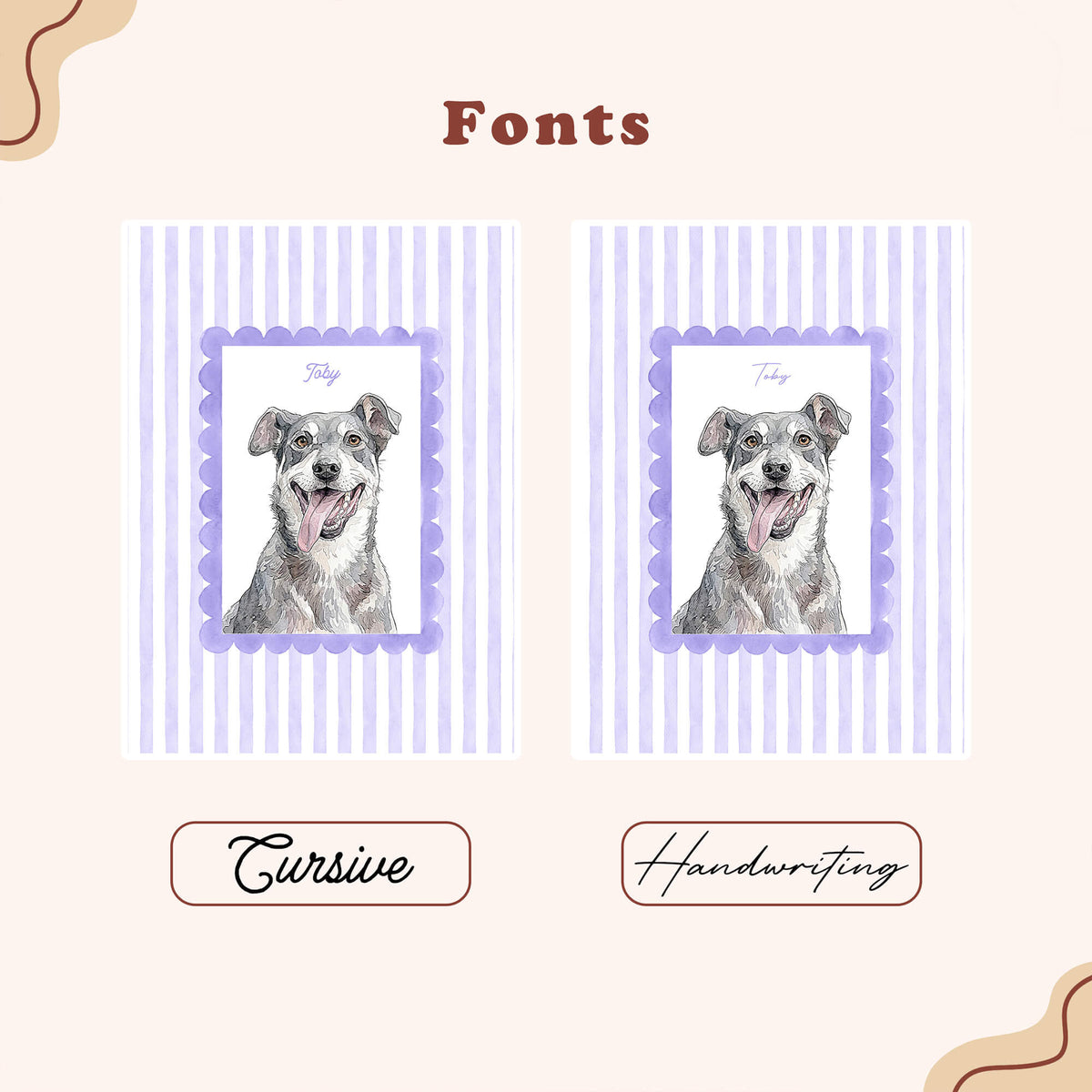 Custom Striped Pet Portrait