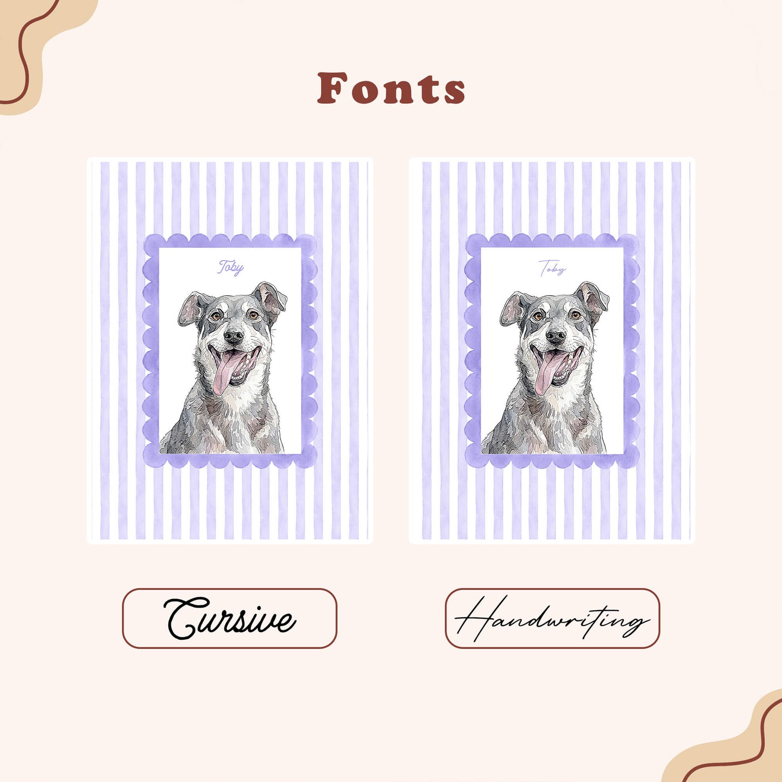 Custom Striped Pet Portrait
