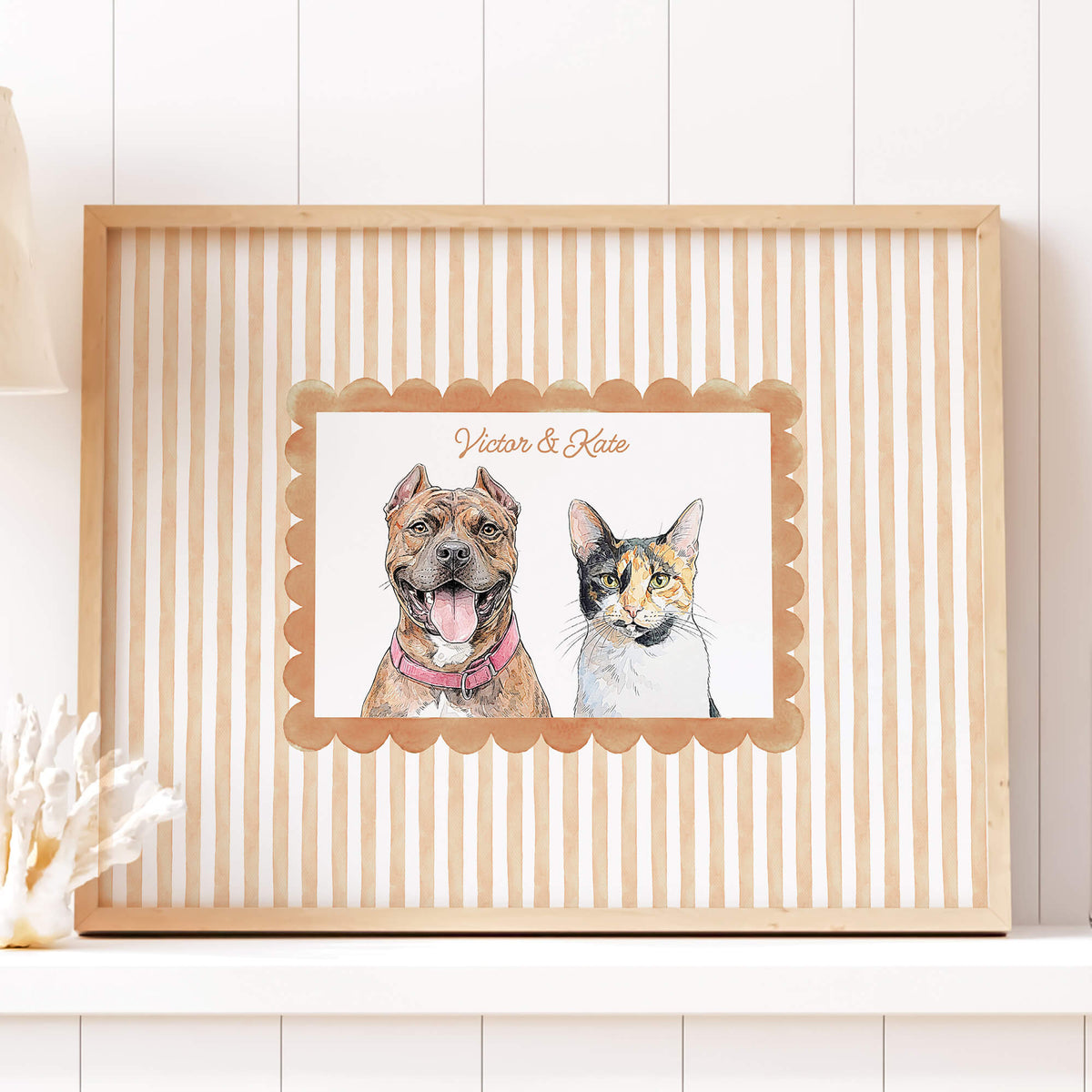 Custom Striped Pet Portrait