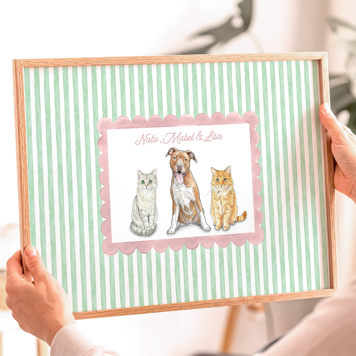 Custom Striped Pet Portrait