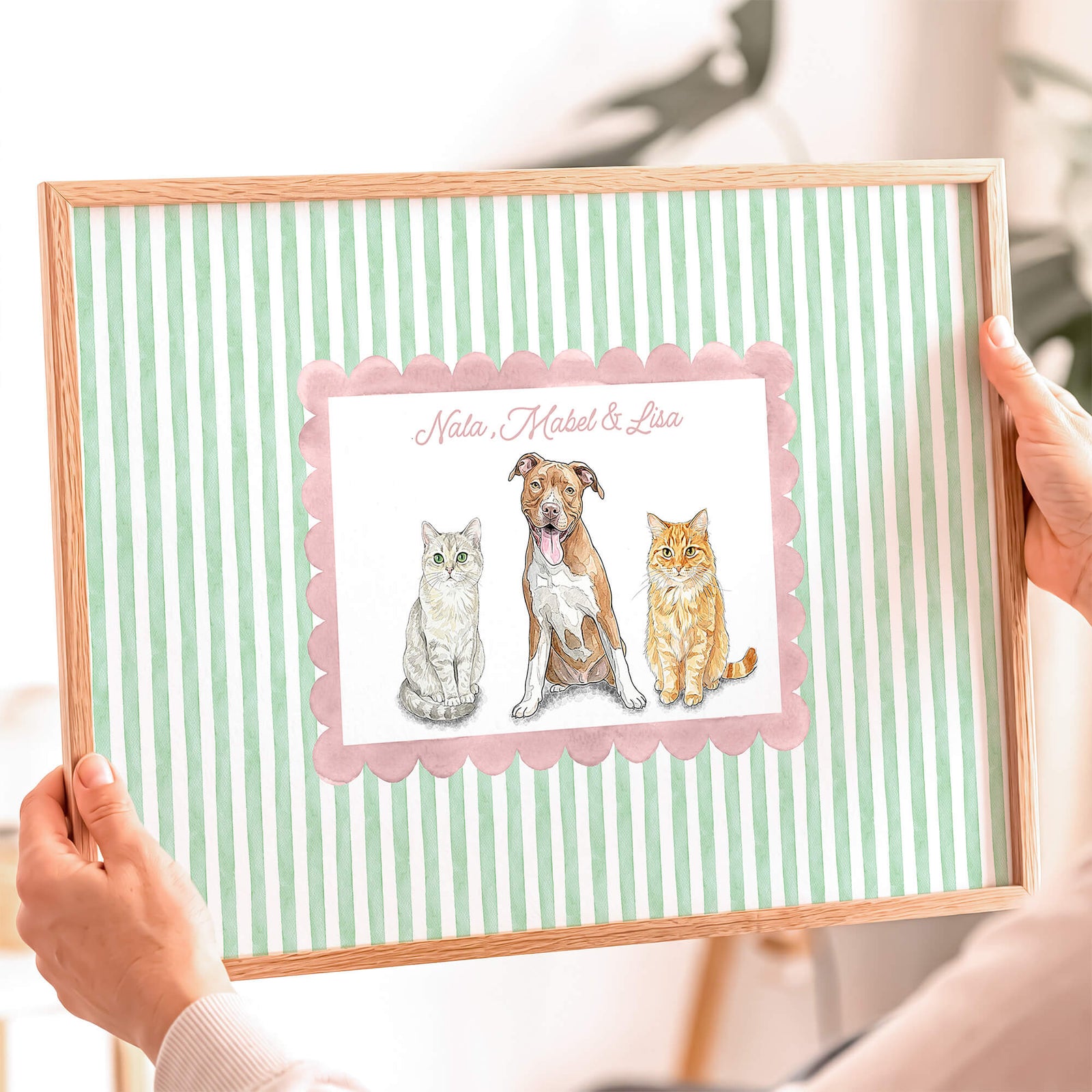 Custom Striped Pet Portrait