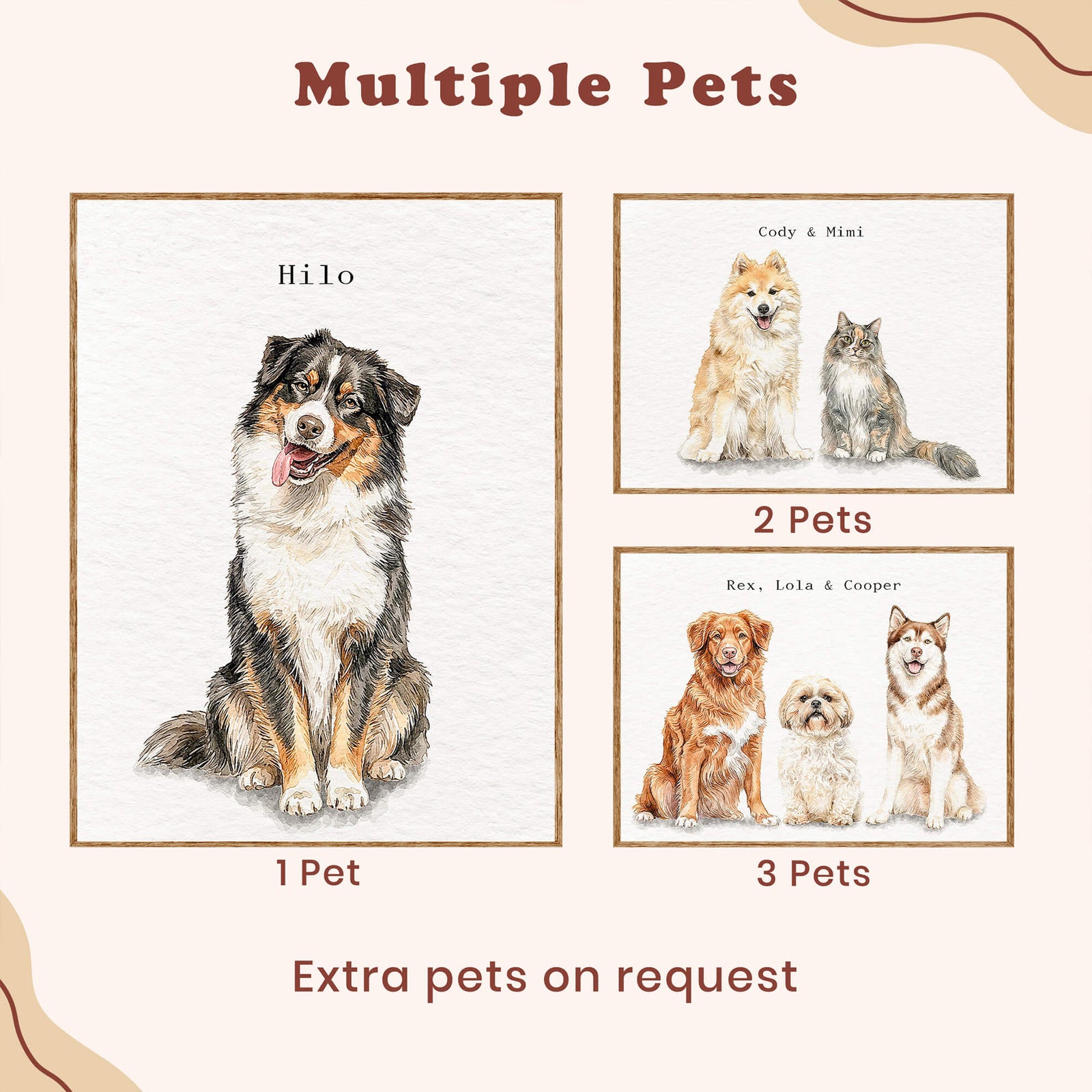 Custom Watercolor Pet Portrait