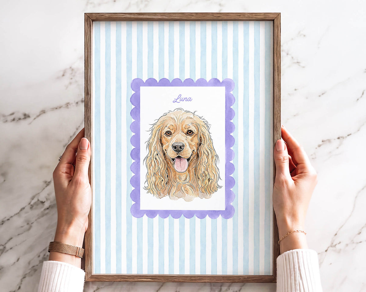 Custom Striped Pet Portrait